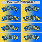 Custom Powder Blue Gold-Black Gradient Fashion Authentic Baseball Jersey
