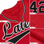 Custom Red Black-White Solider Classic Style Authentic Baseball Jersey