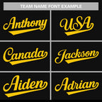 Custom Black Yellow Classic Style Authentic Baseball Jersey