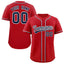 Custom Red Navy-White Classic Style Authentic Baseball Jersey
