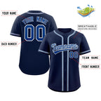 Custom Navy Royal-Gray Classic Style Authentic Baseball Jersey
