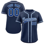 Custom Navy Royal-Gray Classic Style Authentic Baseball Jersey