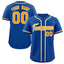 Custom Royal Yellow-White Classic Style Authentic Baseball Jersey