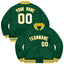 Custom Green White-Gold Letterman Solider Classic Style Varsity Full-Snap Jacket