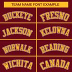 Custom Crimson Gold Full-Snap Varsity Raglan Sleeves Letterman Baseball Jacket