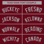 Custom Crimson Gray Full-Snap Varsity Raglan Sleeves Letterman Baseball Jacket
