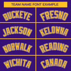 Custom Purple Gold Full-Snap Varsity Raglan Sleeves Letterman Baseball Jacket