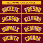Custom Crimson Gold Full-Snap Varsity Raglan Sleeves Letterman Baseball Jacket