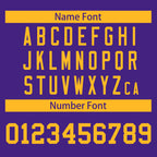 Custom Purple Gold Full-Snap Varsity Raglan Sleeves Letterman Baseball Jacket