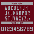 Custom Crimson Gray Full-Snap Varsity Raglan Sleeves Letterman Baseball Jacket