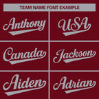 Custom Crimson Gray Full-Snap Varsity Raglan Sleeves Letterman Baseball Jacket
