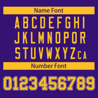 Custom Purple Gold Full-Snap Varsity Raglan Sleeves Letterman Baseball Jacket
