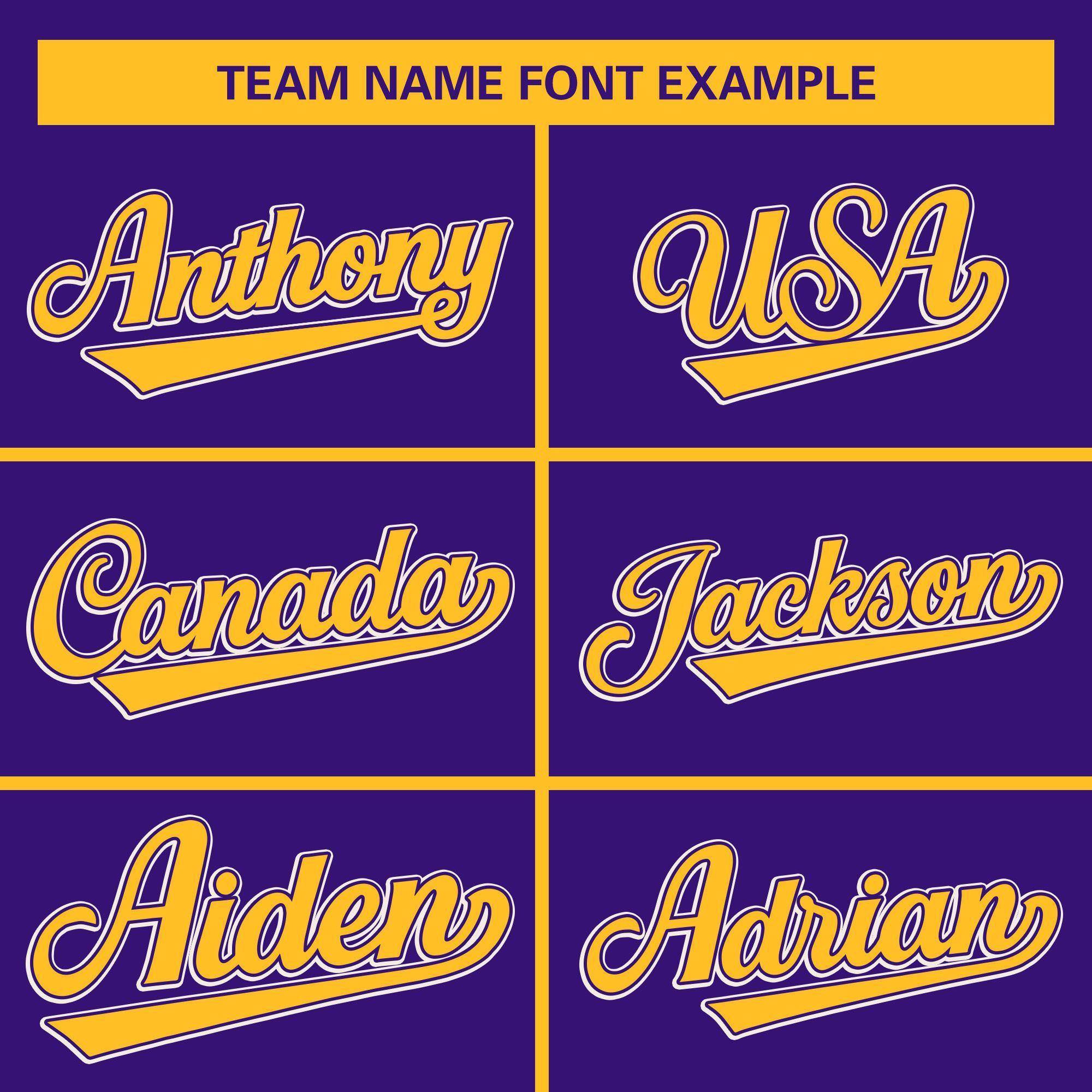 Custom Purple Gold Full-Snap Varsity Raglan Sleeves Letterman Baseball Jacket