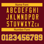 Custom Crimson Gold Full-Snap Varsity Raglan Sleeves Letterman Baseball Jacket