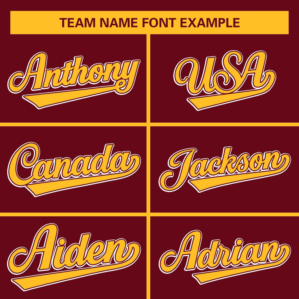 Custom Crimson Gold Full-Snap Varsity Raglan Sleeves Letterman Baseball Jacket