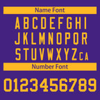 Custom Purple Gold Full-Snap Varsity Raglan Sleeves Letterman Baseball Jacket