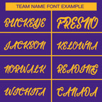 Custom Purple Gold Full-Snap Varsity Raglan Sleeves Letterman Baseball Jacket