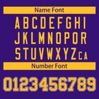 Custom Purple Gold Full-Snap Varsity Raglan Sleeves Letterman Baseball Jacket