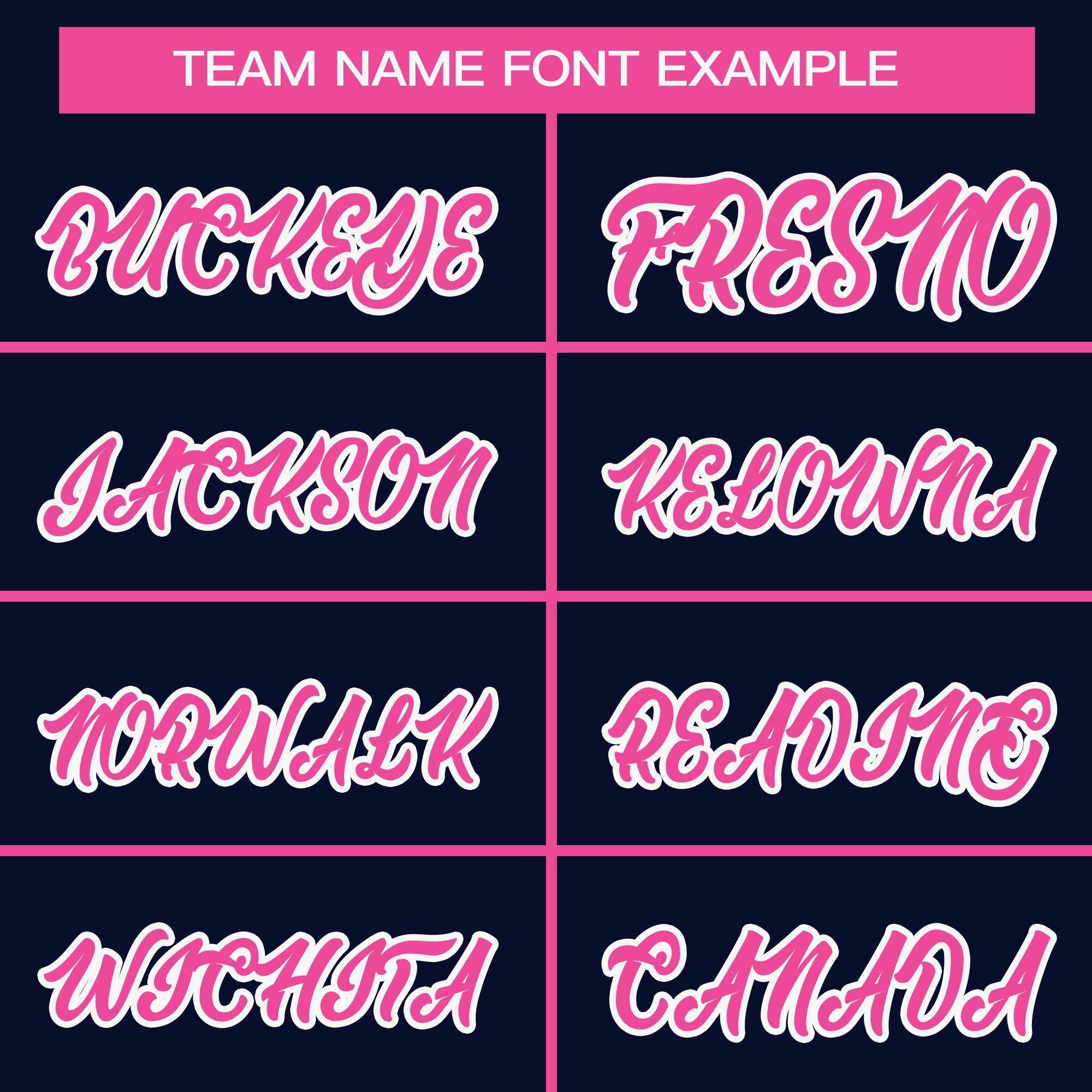 Custom Navy Pink Full-Snap Varsity Raglan Sleeves Letterman Baseball Jacket