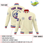 Custom Cream Full-Snap Varsity Personalized Letterman Baseball Coats Jacket