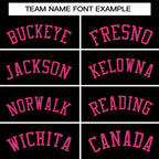 Custom Black Pink Varsity Full-Snap Raglan Sleeves Letterman Baseball Jacket