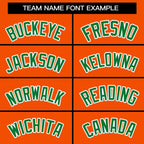 Custom Orange Kelly Green Varsity Full-Snap Raglan Sleeves Letterman Baseball Jacket
