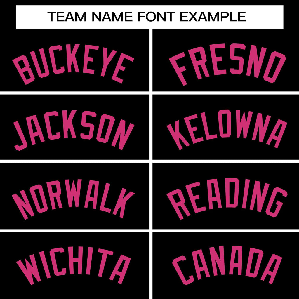 Custom Black Pink Varsity Full-Snap Raglan Sleeves Letterman Baseball Jacket