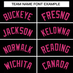 Custom Black Pink Varsity Full-Snap Raglan Sleeves Letterman Baseball Jacket