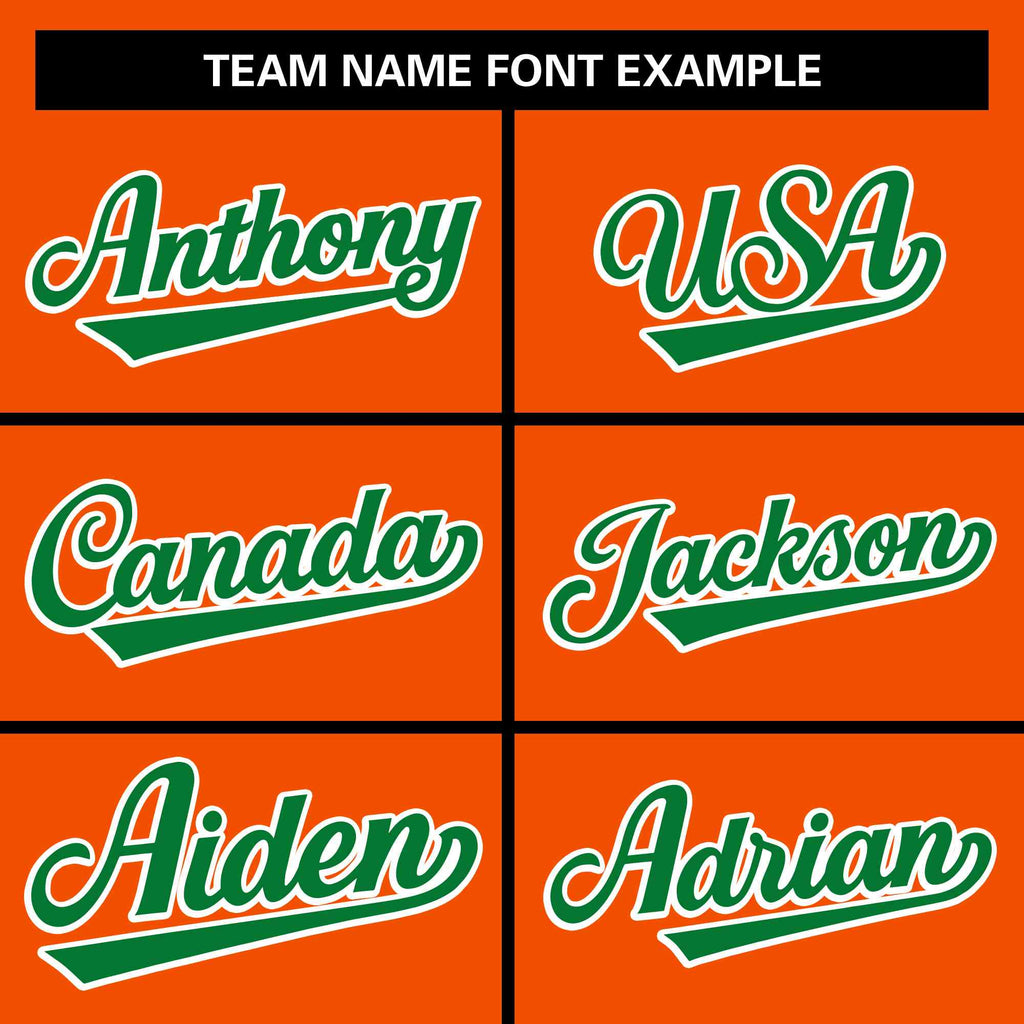 Custom Orange Kelly Green Varsity Full-Snap Raglan Sleeves Letterman Baseball Jacket