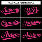 Custom Black Pink Varsity Full-Snap Raglan Sleeves Letterman Baseball Jacket