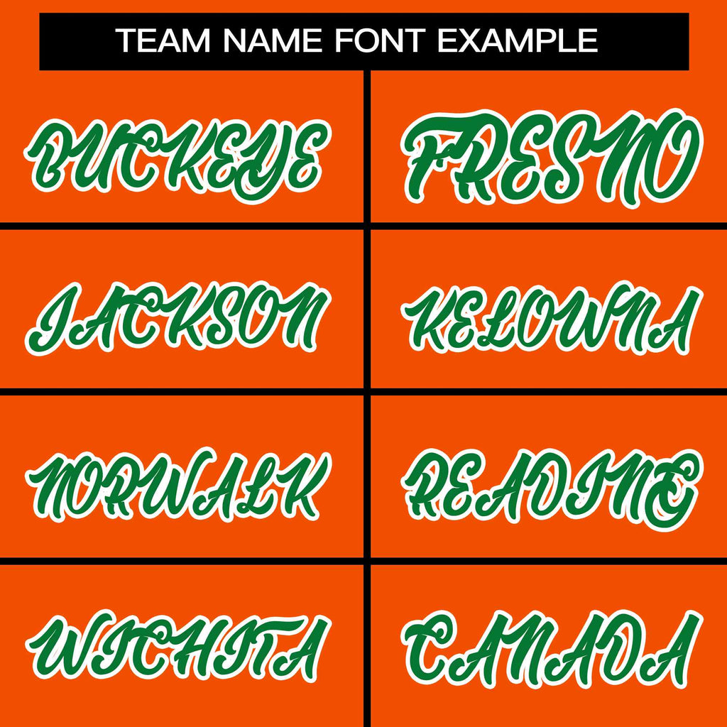 Custom Orange Kelly Green Varsity Full-Snap Raglan Sleeves Letterman Baseball Jacket