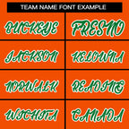 Custom Orange Kelly Green Varsity Full-Snap Raglan Sleeves Letterman Baseball Jacket