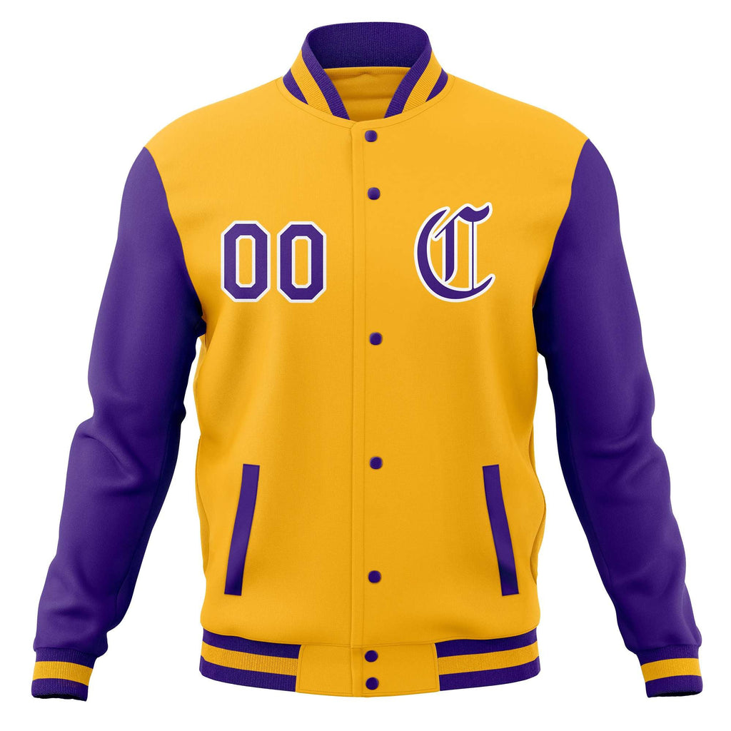 Custom Varsity Letterman Jackets Personalized Baseball Coats Full-Snap with Raglan Sleeves
