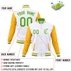 Custom Varsity Letterman Jackets Personalized Baseball Coats Full-Snap with Raglan Sleeves