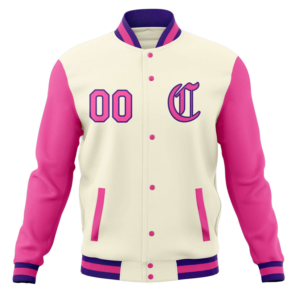 Custom Varsity Letterman Baseball Jackets Personalized Full-Snap Stitched Coats for Men Women