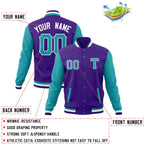 Custom Men's Casual Baseball Coats Varsity Letterman Full-Snap Jackets