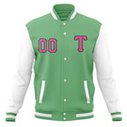 Custom Men's Casual Baseball Coats Varsity Letterman Full-Snap Jackets