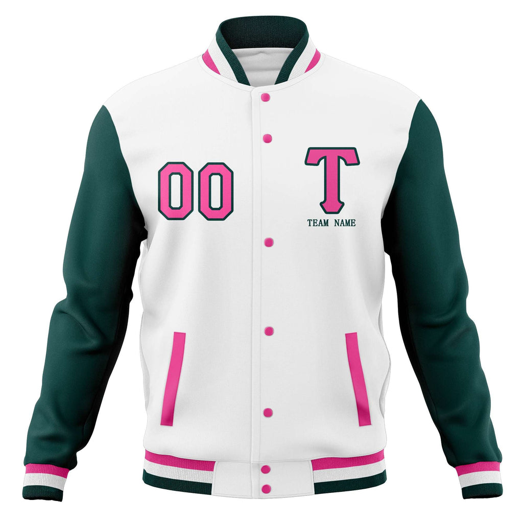 Custom Personalized Letterman Varsity Baseball Jacket Stitched Name Number