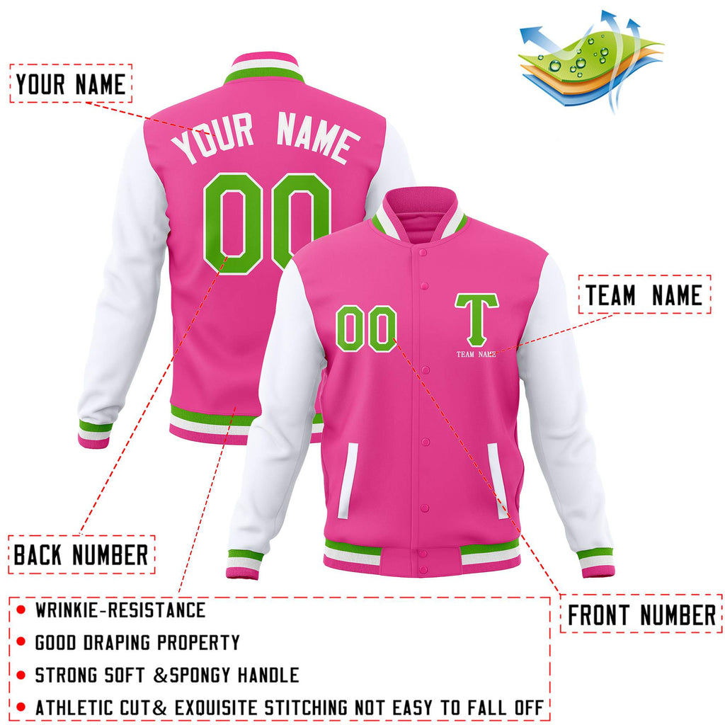Custom Personalized Letterman Varsity Baseball Jacket Stitched Name Number