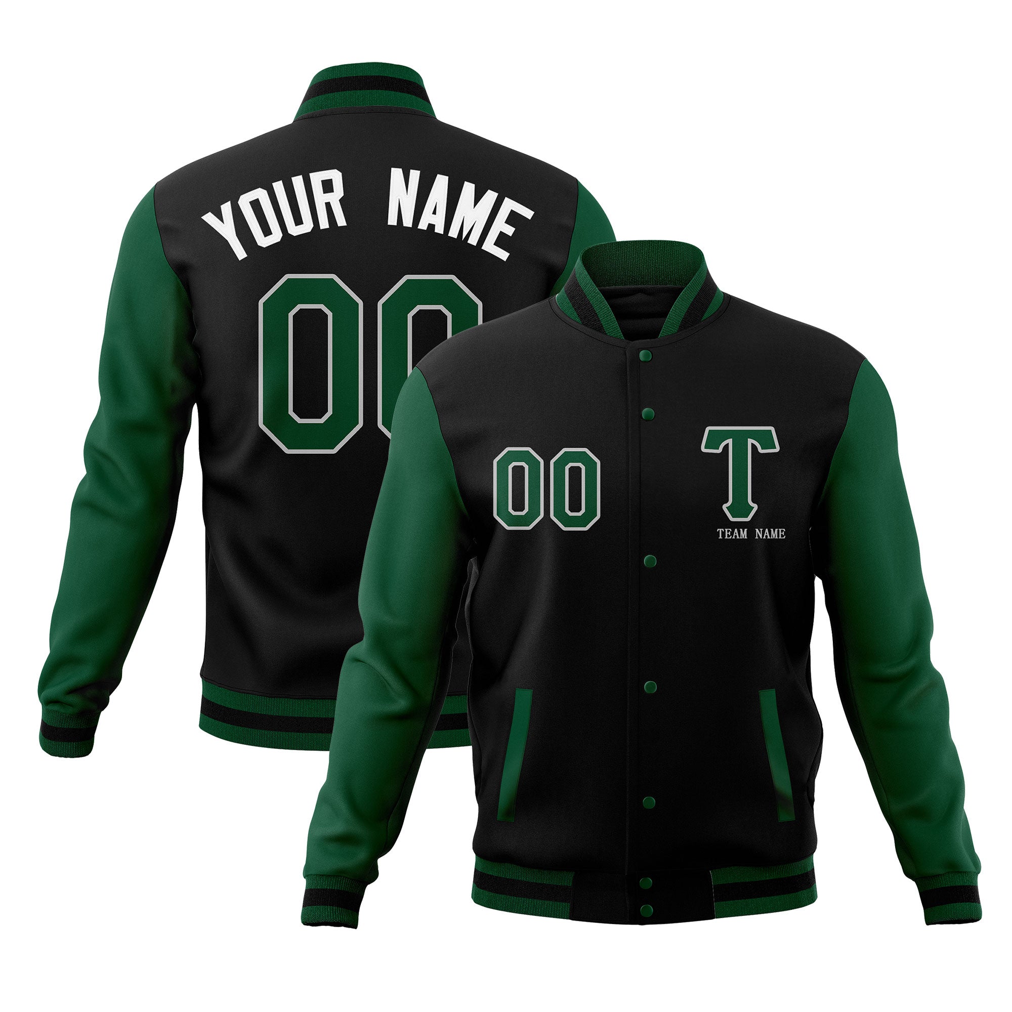 Custom Personalized Letterman Varsity Baseball Jacket Stitched Name Number