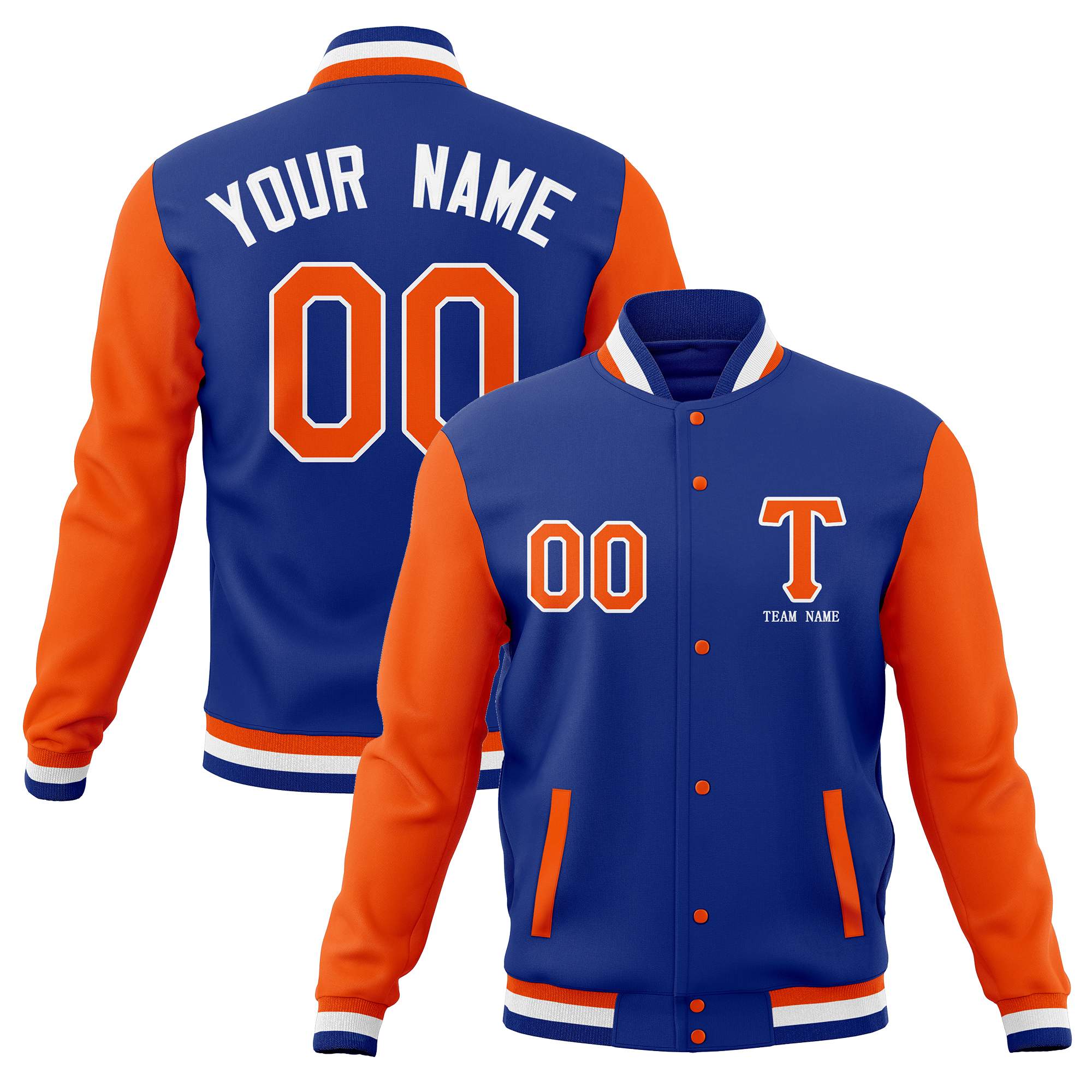 Custom Personalized Letterman Varsity Baseball Jacket Stitched Name Number