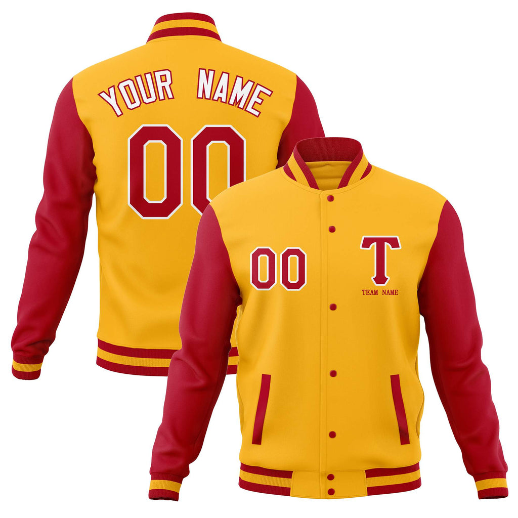 Custom Personalized Letterman Varsity Baseball Jacket Stitched Name Number