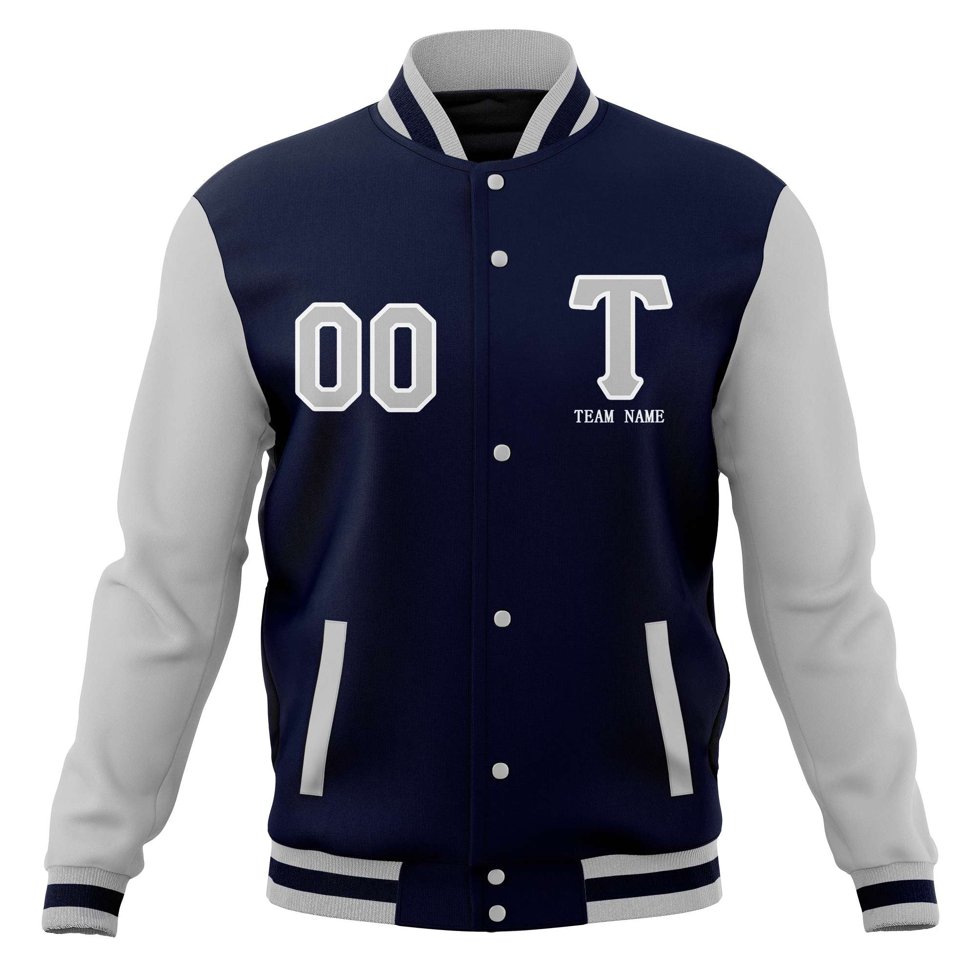 Custom Personalized Letterman Varsity Baseball Jacket Stitched Name Number