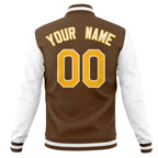 Custom Full-Snap Letterman Varsity Baseball Jacket Stitched Name Number