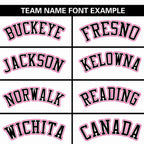 Custom White Pink-Black Varsity Full-Zip Raglan Sleeves Letterman Baseball Jacket