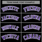 Custom Black Purple-White Raglan Sleeves Varsity Full-Snap Letterman Jacket