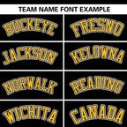 Custom Black Gold Classic Style Varsity Full-Zip Letterman Baseball Jacket