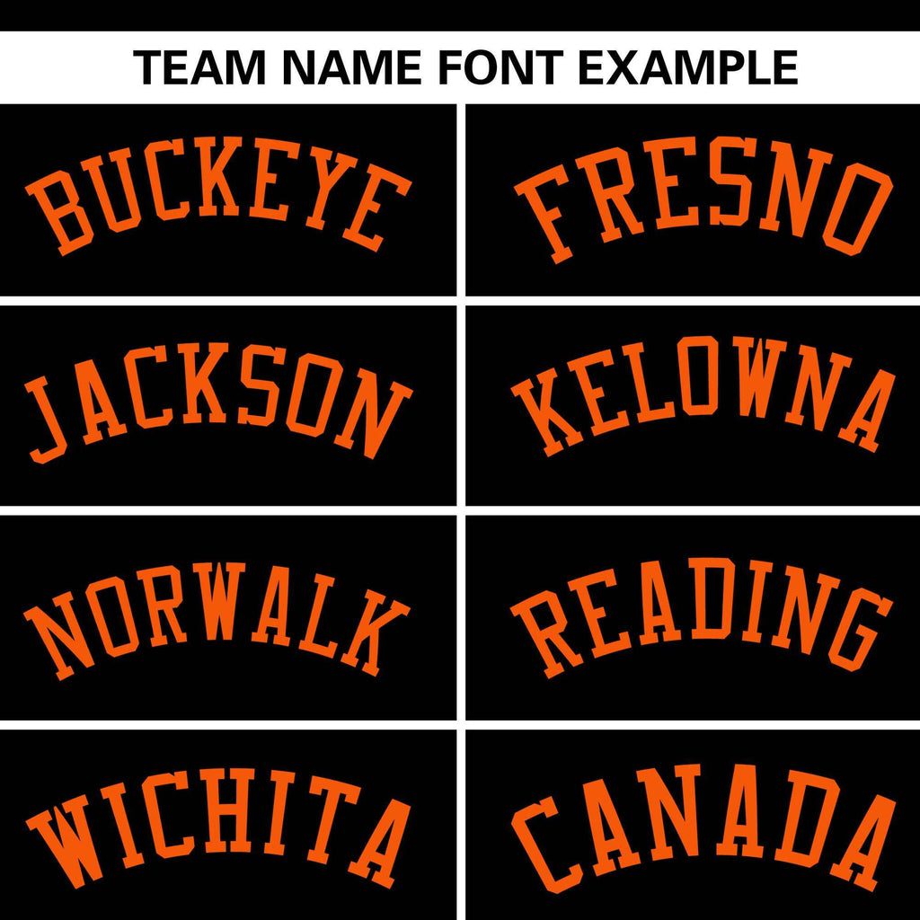 Custom Black Orange Classic Style Varsity Full-Zip Letterman Baseball Jacket