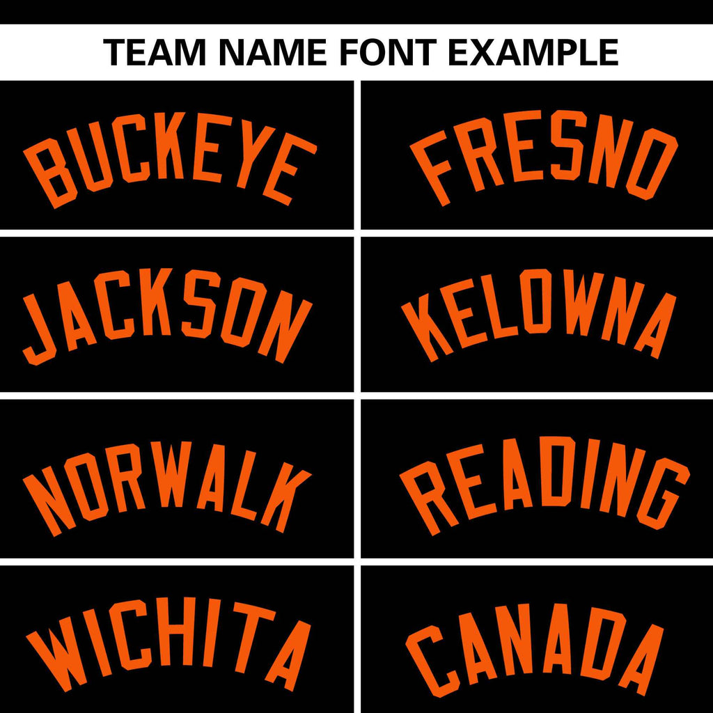 Custom Black Orange Classic Style Varsity Full-Zip Letterman Baseball Jacket