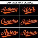 Custom Black Orange Classic Style Varsity Full-Zip Letterman Baseball Jacket